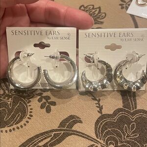 Bundle Silver Hoop Earrings for Sensitive Ears